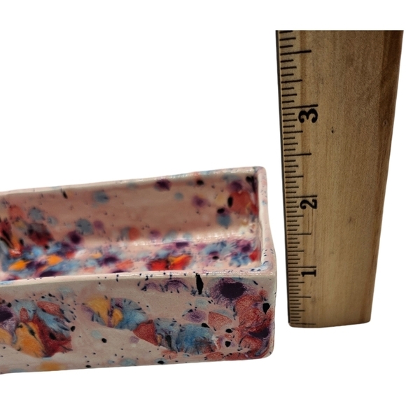 Pink Pottery Splatter Glaze Dish - Picture 8 of 8